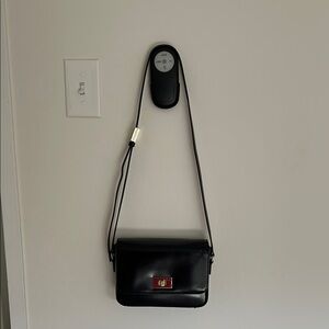 J. Crew Edie crossbody bag in Italian leather Black